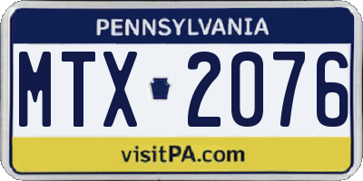 PA license plate MTX2076