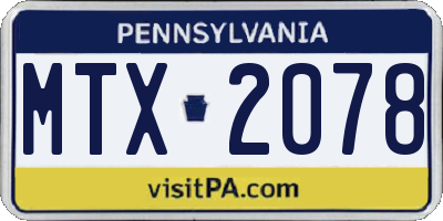 PA license plate MTX2078