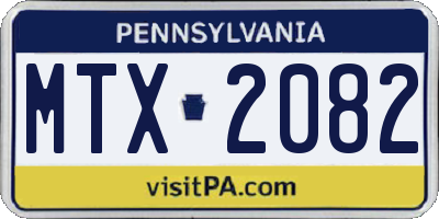 PA license plate MTX2082