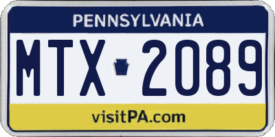PA license plate MTX2089