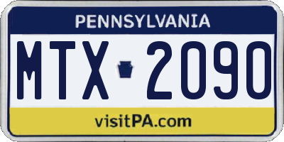 PA license plate MTX2090
