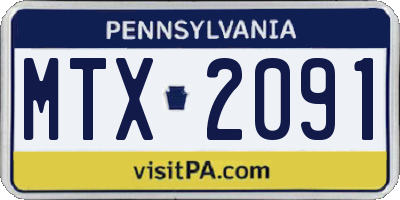 PA license plate MTX2091