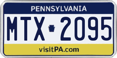 PA license plate MTX2095