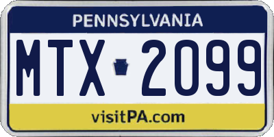 PA license plate MTX2099