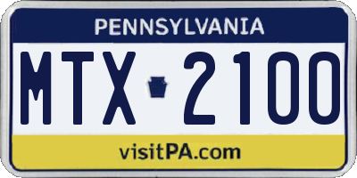 PA license plate MTX2100