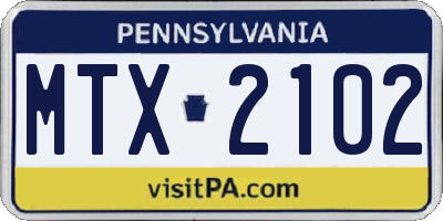 PA license plate MTX2102