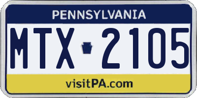 PA license plate MTX2105