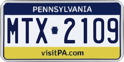 PA license plate MTX2109