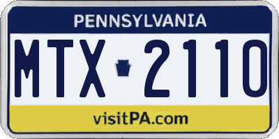 PA license plate MTX2110