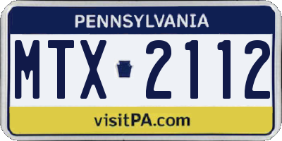 PA license plate MTX2112