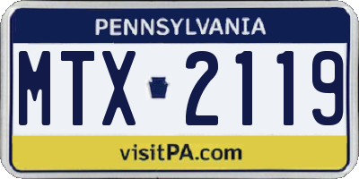 PA license plate MTX2119
