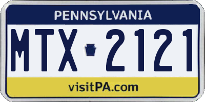 PA license plate MTX2121
