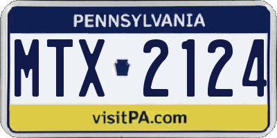 PA license plate MTX2124