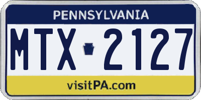 PA license plate MTX2127