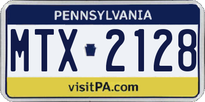 PA license plate MTX2128