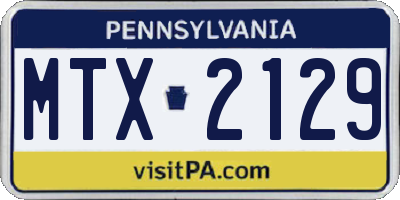 PA license plate MTX2129