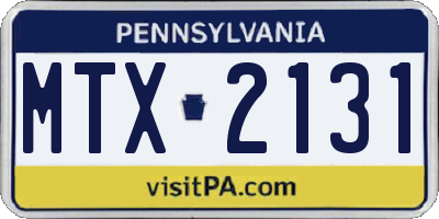PA license plate MTX2131