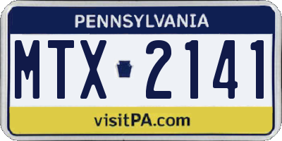 PA license plate MTX2141