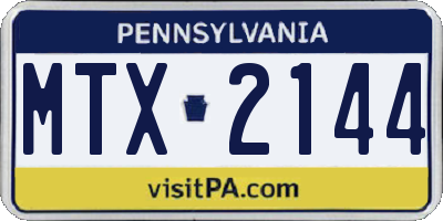 PA license plate MTX2144