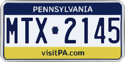 PA license plate MTX2145