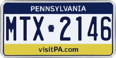 PA license plate MTX2146