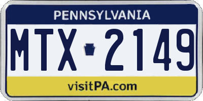 PA license plate MTX2149