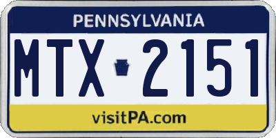 PA license plate MTX2151