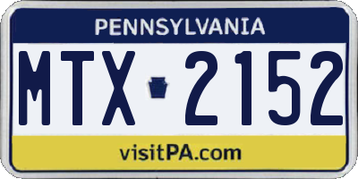 PA license plate MTX2152