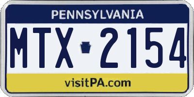 PA license plate MTX2154