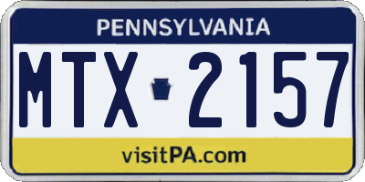 PA license plate MTX2157
