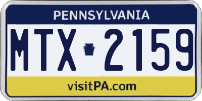 PA license plate MTX2159