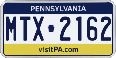 PA license plate MTX2162