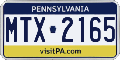 PA license plate MTX2165