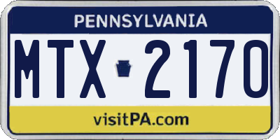 PA license plate MTX2170