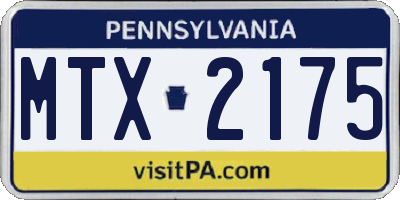 PA license plate MTX2175