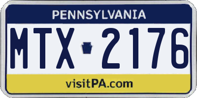 PA license plate MTX2176
