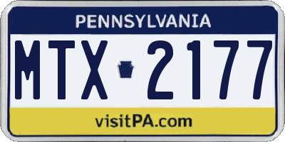 PA license plate MTX2177