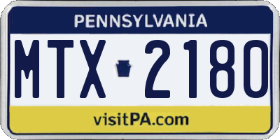 PA license plate MTX2180