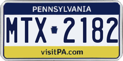 PA license plate MTX2182