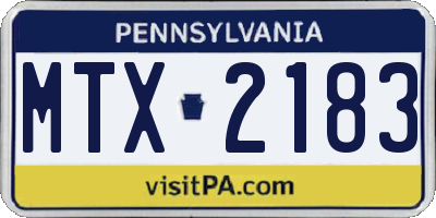 PA license plate MTX2183