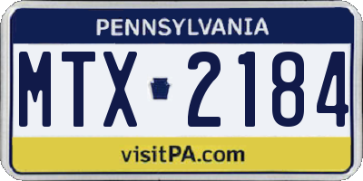 PA license plate MTX2184