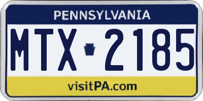 PA license plate MTX2185