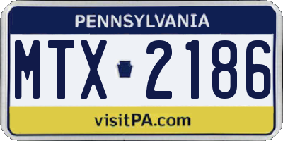 PA license plate MTX2186