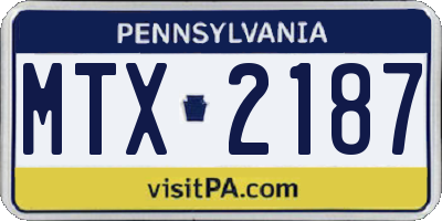 PA license plate MTX2187