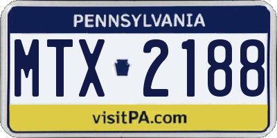 PA license plate MTX2188