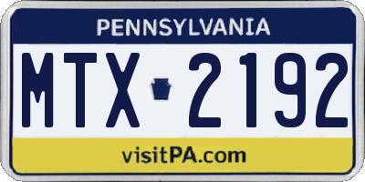 PA license plate MTX2192