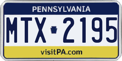 PA license plate MTX2195