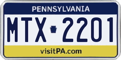 PA license plate MTX2201
