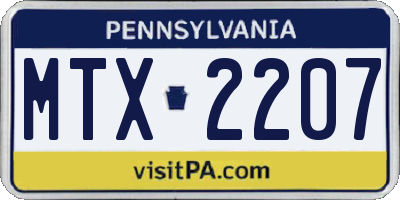 PA license plate MTX2207