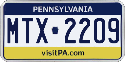 PA license plate MTX2209